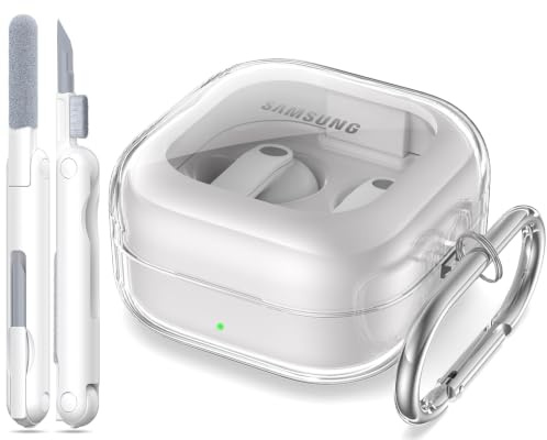 MHYALUDO für Samsung Galaxy Buds 4 Pro Case, Galaxy Buds 4 Hülle | stoßfest in Militärqualität, weiches TPU, hochtransparent, vergilbungsbeständig mit Reinigungskit, klar schwarz
