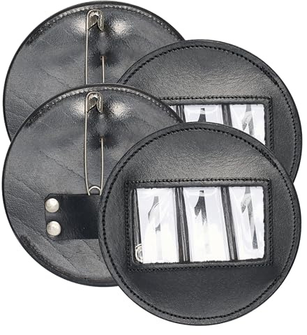 Imperial Riding Turniernummern IRH Round, Runde Startnummernhalter aus Leder, dreistellig, Set aus 2 Stück, Schwarz, 1SIZE
