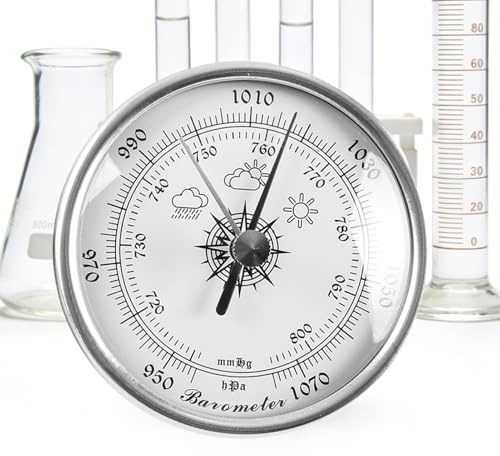 Hochpräzise Barometer - 70 mm Barometer Wetteranzeige | Wetterüberwachung Manometer - Für den Einsatz in Auto, Station, Angeln, Camping, Terrasse, Raum, Schnee, Wind, und