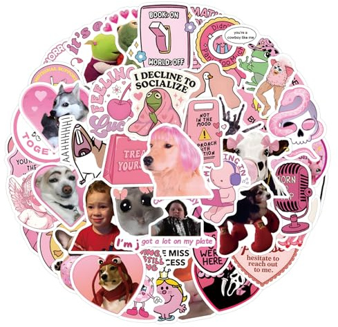 110 Pcs Pink Funny Stickers for Adults & Women, Stickers for Scrapbooking, for Water Bottle, Laptop, Scrapbooking, Luggage