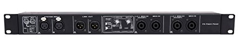 Fame Audio PA Patch Panel, 2-Kanal Endstufe, 1HE Rackblende, XLR In/Out, Speaker Twist Out, 50cm Kabel, für Endstufen und Frequenzweichen