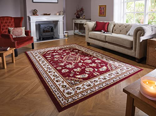Lord of Rugs Sherborne Quality Traditional Classic Oriental Living Room Bedroom Rug Red XLarge 200x290cm (6'7''x9'6'')