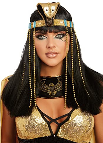 Dreamgirl Kleopatra-Kopfschmuck für Damen, ägyptischer Kopfschmuck, Halloween-Kostüm-Zubehör