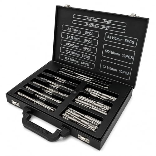 SDS Plus Hammerbohrer Satz 56 tlg. großes Sortiment Betonbohrer Steinbohrer 4,0-12,0 mm SDS+