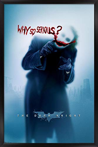 Trends International DC Comics – The Dark Knight – The Joker – Why So Serious Wandposter, 37,4 x 56,8 cm, schwarzer Rahmen