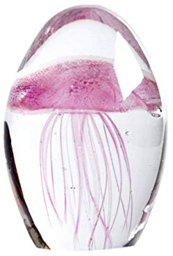 VOSAREA 1 Pc Poids De Papier De Méduse Figurine en Verre Brillant Méduse en Verre Cristal Figurine en De Sculpture en De Méduses Lumineux Veilleuse