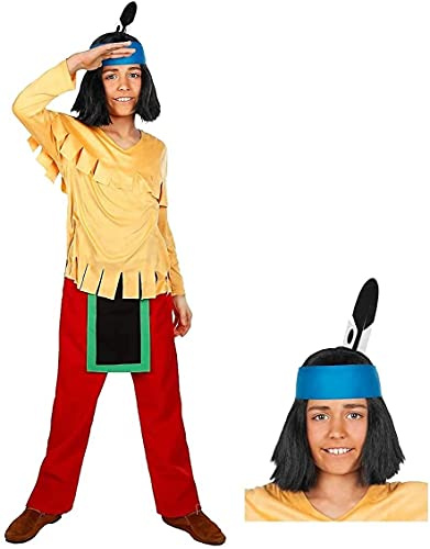 Maskworld - Yakari Kinderkostüm 5teilig - Indianer Kostüm für Jungen mit Perücke - Lizenzprodukt Zeichentrickserie (110/116)