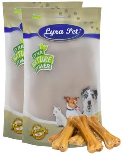 Lyra Pet® 100 STK. Kauknochen aus Rind ca. 12 cm | Naturbelassener Kausnack | Proteinreicher Hundeknochen zur Zahnreinigung | Langer Kaugenuss aus Rinderhaut | Nährstoffreich | Fettarmer Kauartikel