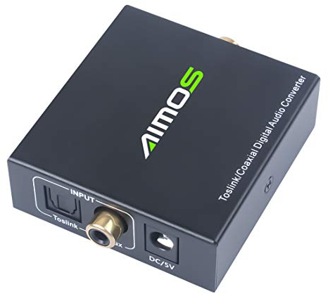 Convertisseur Bidirectionnel Optique vers Coaxial, Convertisseur Audio Optique SPDIF (Toslink) avec Fibre Optique et Câble Coaxial
