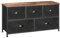 SONGMICS Fabric Chest of Drawers, Bedroom Storage Unit, Wide Dresser Cabinet with 5 Drawers for Closet Living Room, Metal Frame, Industrial, Rustic Brown and Black LVT25H