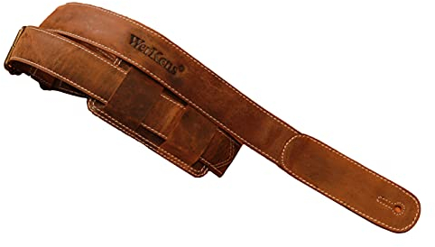 WerKens Premium Leather Ukulele Strap Adjustable Padded Mandolin Straps Banjo Belt Soft Shoulder Straps - Brown