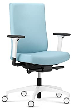 Dauphin Adjust evo Cozy Colours | ergonomischer Bürostuhl, Made in Germany | Bequeme, höhenverstellbare Rückenlehne | individuell einstellbare Sitztiefe (Ocean Blue)