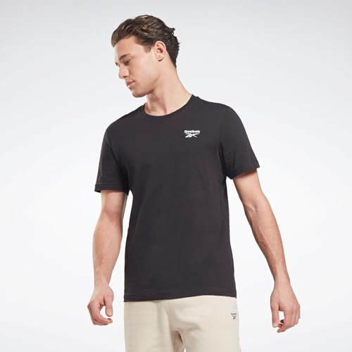 Reebok Herren Identity Left Chest Logo T-Shirt, Schwarz, XXS