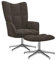 vidaXL Relaxsessel mit Hocker Drehbar Fernsehsessel Polstersessel Polsterstuhl Relaxstuhl Sessel Ohrensessel Armsessel Wohnzimmer Dunkelgrau Samt