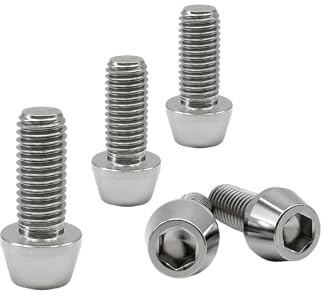 5pcs Boulons en Titane de Tige de Vélo, M5x0.8x18mm Vis de Potence de Vélo, Boulons de Tige Fixes, Vis de Tige de Bicyclette pour MTB Vélo de Route de Montagne