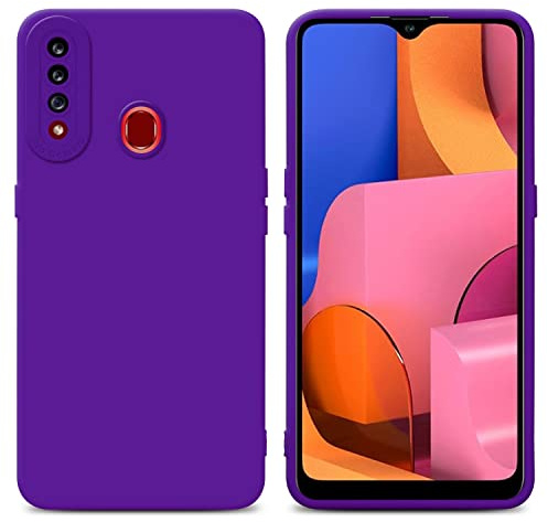 Cadorabo Hülle kompatibel mit Samsung Galaxy A20s Schutzhülle TPU Silikon Case Liquid Design mit Kameraschutz Slim Kratzfest Weiche Gummi mit Rundumschutz Case Hülle für Galaxy A20s in Lila
