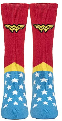 HEAT HOLDERS Femme Chaussettes Wonder Woman Lite | Respirant Chaudes Drôles Chaussettes Marvel (37-42, Wonder Woman)