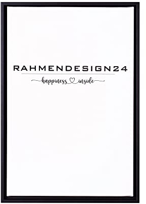 Rahmendesign24 Schattenfugenrahmen Oslo für Keilrahmenbilder und Leinwände 29,7x42 (DIN A3) Schwarz (matt) Schattenfuge