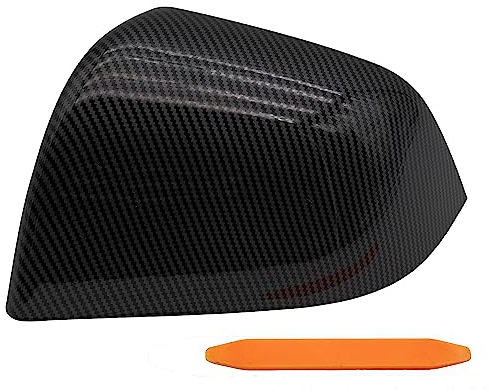 Tesvolution® Spiegelkappen Carbon-Optik für Tesla Model Y 2021 + 2022 + 2023 + 2024 Tuning Zubehör für Spiegel Abdeckung Carbon Cover Rückspiegelkappe