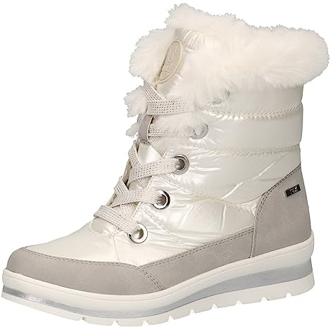 CAPRICE Damen Winterstiefel ohne Absatz Vegan Wasserabweisend, Mehrfarbig (Pearl Comb), 37 EU