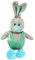 BEMIRO Kleiner Hase Kuscheltier mit türkiser Kleidung und Nase - ca. 30 cm, Osterhase Kuscheltier, Plüsch Hase