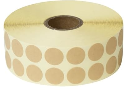Prolac Markierungspunkte – 4000 Stück Bunte Klebepunkte auf Rolle, 15x15 - Kraftpapier Braun