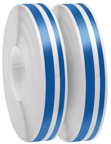 Spurtar Zierstreifen Auto Autofolie, Motorrad Aufkleber Fahrradaufkleber, Autofolie Glänzend Auto Sticker Tuning Außen Deko, 2 Rollen x 9,8 m (Blau),5mm Streifen + 2.5mm Lücke + 2.5mm Streifen