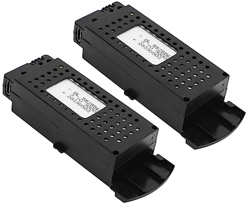 Dilwe Drohnenbatterie, 2 Stück 3,7 V 3000 MAh Drohnen-Lithiumbatterie Drohnen-Ersatzbatterie mit 3-in-1-Kabel für S6 G6 Drohnen-RC-Flugzeuge