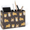 Famame Kawaii Corgi - Pot à crayons en cuir pour bureau, bureau et maison