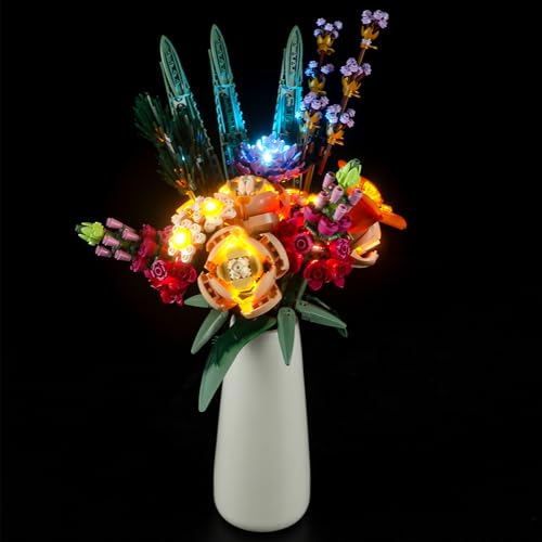 GEAMENT Set di Luci LED Compatibile Con LEGO Bouquet di Fiori (Flower Bouquet) - Kit di Illuminazione per Icons 10280 (Modello di mattoncini Non Incluso)