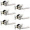DECORITEN 6 Pack Door Handles for Interior Doors, Brushed Nickel Door Lever Handles, Passage Door Knobs with No Lock, Decorative Keyless Lever Door Handles, Classic Style