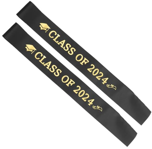 IMIKEYA Schärpe Für Die Klasse 2024 2 Stück Satin-Schärpe Für Senioren 2024 Abschlussschärpe 2024 Cheerleader-Schärpe Graduierung Jubelgürtel Requisite Für Abschlussfeier 2024 Zubehör