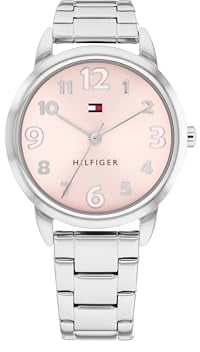 Tommy Hilfiger Uhr mit DREI-Zeiger-Quarzwerkfür die Jugend mit Silbernes Edelstahlarmband - 1720045
