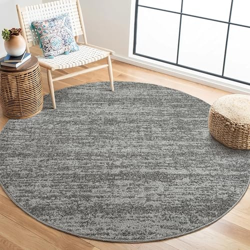 SANAT Oslo Teppich für das Wohnzimmer - Teppich mit modernem Design, Geeignet für Wohnzimmer, Flur, Esszimmer, Schlafzimmer, Küche und Kinderzimmer - Grau, Größe: 150 cm Rund