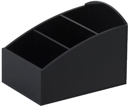 GIONAR Tea Bag Organiser with 3 Divided Sections Coffee Station Organizer Sugar Bag Organizer for Counter Made of Acrylic for Coffee Salt Sugar Tea Bag Storage (Black)