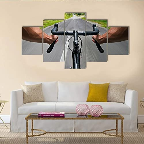 Leinwandbild 5 Tlg. Rennrad Druck Auf Leinwand Bild Kunstdruck Ohne Rahmen 200 X 100 Cm Für Wohnzimmer Hotel Restaurant Büro Home Decor Poster Wandkunst Wandbild