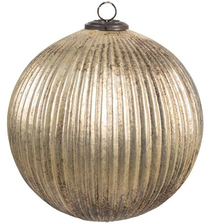 Clayre & Eef Weihnachtskugel Ø 20x20 cm Goldfarbig Glas Weihnachtsbaumschmuck