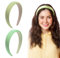 FloralGrace 2 Stück haarreifen Damen Haarreif Grün Samt Haarreif Geflochtener Damen Trachten Breit Vintage Haarband Mode Stirnbänder Haarband Für Frauen Make Up