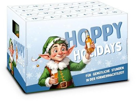 itenga Adventskalender Aufsatz für Bierkasten Männer Adventskalender Stülper - zum Selber Befüllen Bieradventskalender (Hoppy Holidays Wichtel)