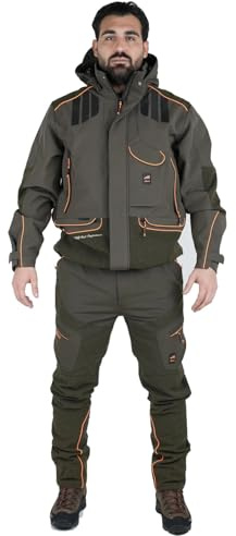 fratelliditalia.org Completo Divisa Caccia Softshell Giacca e Pantalone antispino Cacciatore Elasticizzato Abiti Tecnici