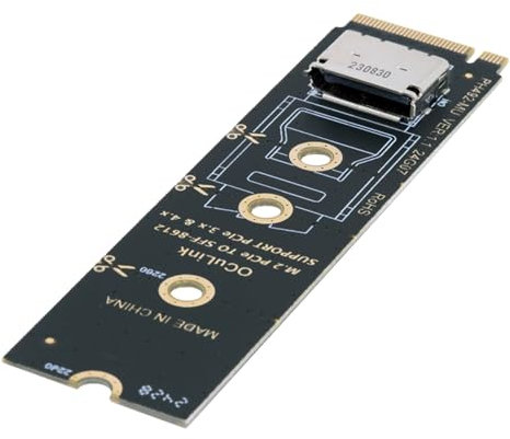 CY Karte 2280 PCI-E4.0 M.2 M-Key zu Oculink SFF-8612 SFF-8611 Vertikaler Hostadapter für NVME U.2 SSD Egpu