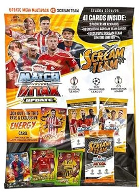 Topps CL Match Attax Saison 2024/25 – 1x UPDATE MULTIPACK 2 Scream Team – 1 Stück Fußball-Karte – Collectible Card Pack