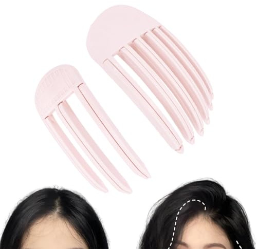 Yamobi 2 pinzas de volumen para flequillo esponjoso, clip de volumen para la línea del cabello, sin huellas, clips de elevación de raíces para hombres y mujeres, color rosa