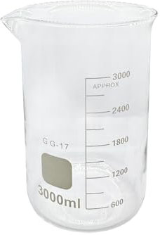 1pcs 100/25/250ml/150ml/200ml G3.3 Borosilicate Glass Low Form Beaker Chemistry Lab Heavy Wall Heat-resist Scaled Measuring Cup (3000ml-CHINA)