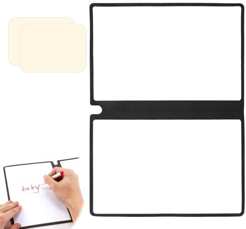Petit Tableau Blanc Effaçable A5, Tableau Blanc Pliable Portable 33.8 x 24 cm, Avec 2 Chiffon pour la Maison, le Bureau, l'école