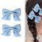 1 Paio Fiocco Capelli Donna, Blu Fiocco Capelli, Mollette Capelli con Fiocco in Gros-grain, Accessori per Capelli Moda Ragazze, Accessori per Capelli Donne Natale Matrimonio Compleanno (Blu)