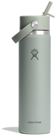 Hydro Flask 24 Oz Wide Flex Straw Cap Bottle - Insulated Stainless Steel - Wide Straw Lid, Non Spill, Leakproof in Tonal Agave