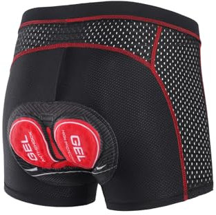 ARSUXEO Gepolstert Radfahren Shorts Männer Straße Fahrrad MTB Shorts 4D Pad Unterwäsche Liner Atmungsaktiv 006K Rot L