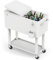 Bonnlo Cooler Bar Cart, 80QT Rolling Ice Chest with Shelf, Outdoor Portable Drinks Cooler Trolley with Bottle Opener, Easy Move for Backyard Party, White