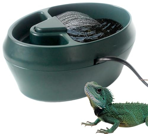 - Fuente para beber, fuente de terrario, fuente para reptiles para mascotas, placa de serpiente, cuenco de agua, cuenco de agua multiusos para reptiles, suministro de agua 2 en 1, cuenco para beber